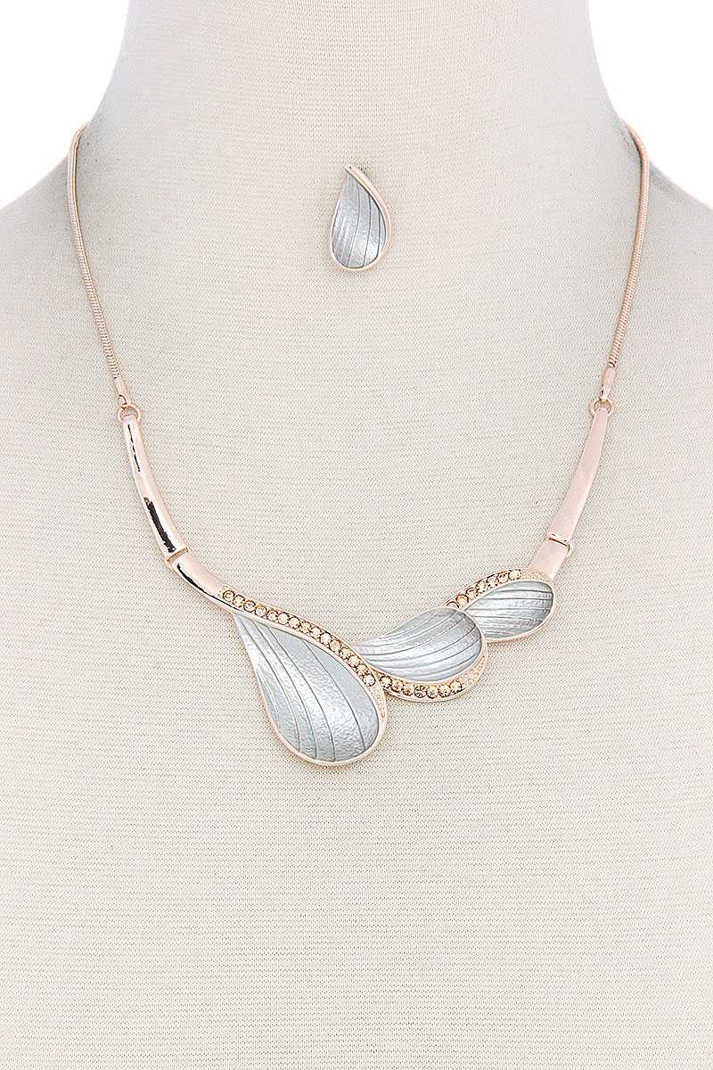 Collier en métal bicolore