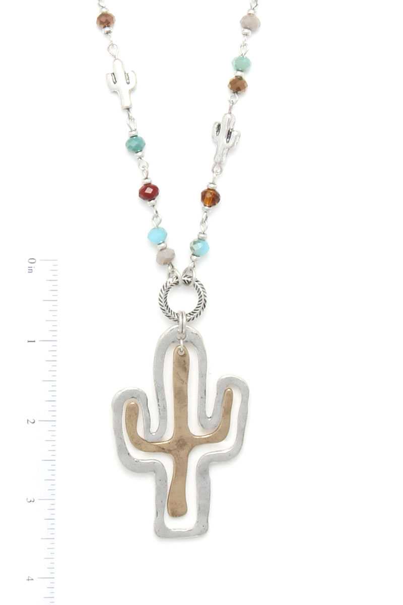 Collier pendentif cactus
