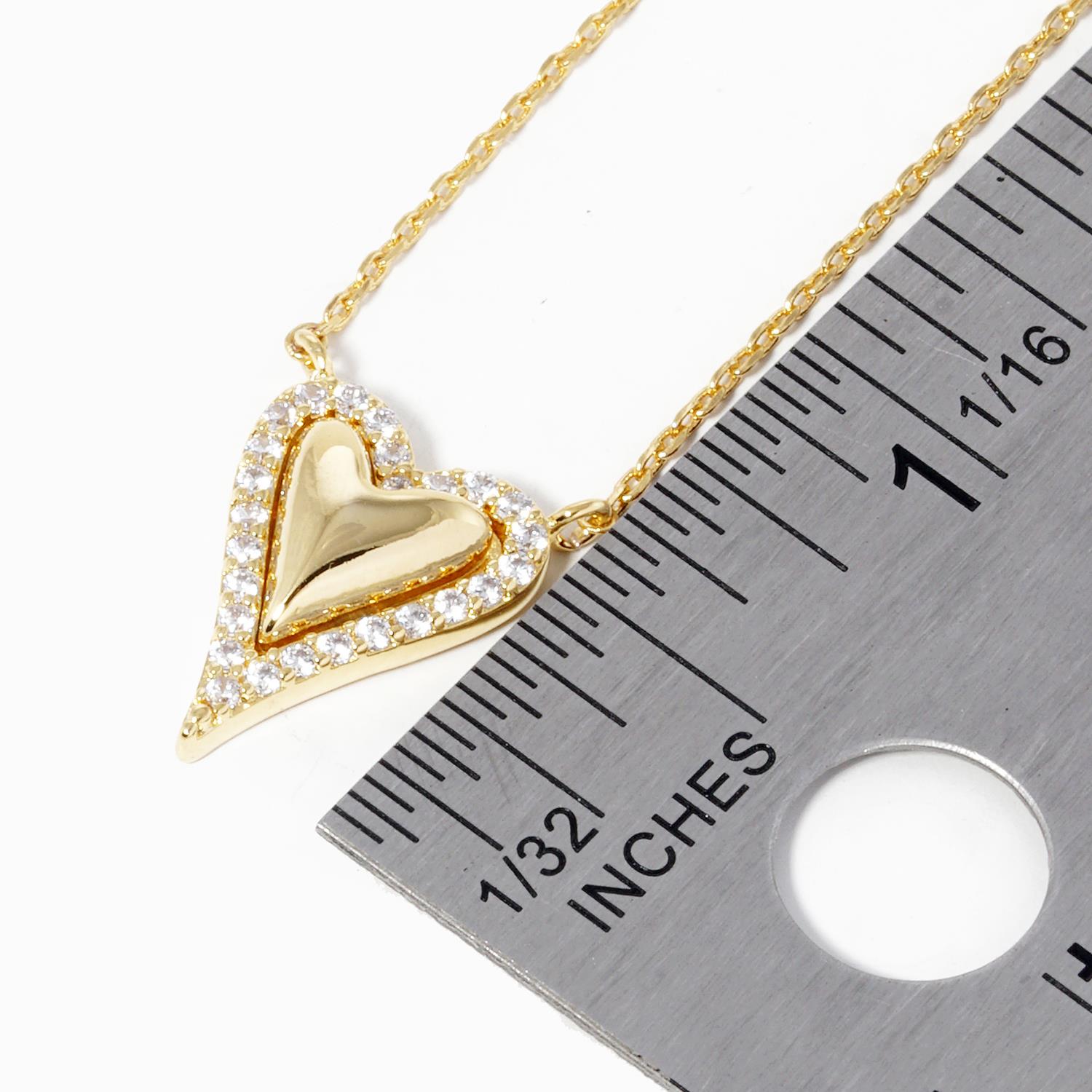 Collier pendentif cœur trempé en or