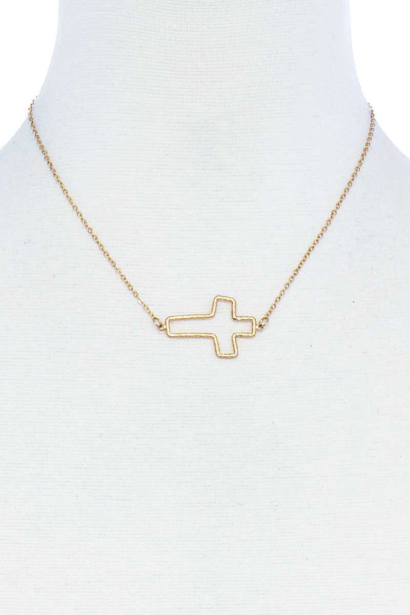 Collier pendentif mignon à la mode avec ligne croisée