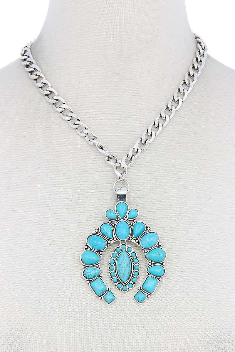 Collier pendentif multi-pierres