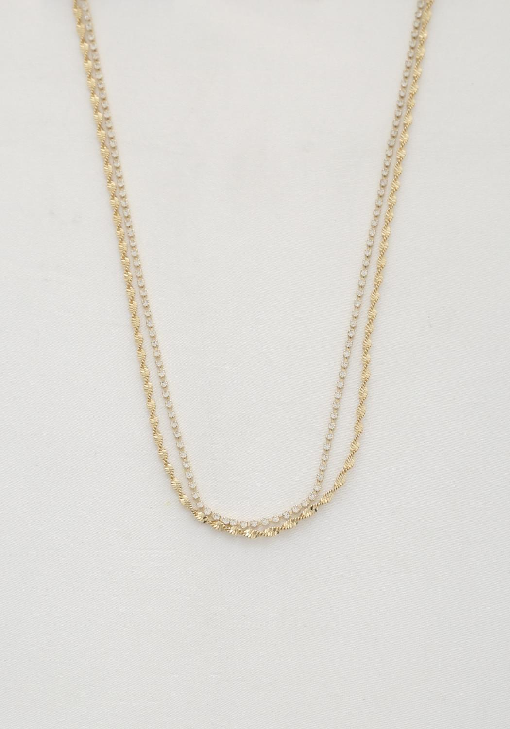Collier ras du cou à maillons en cristal de corde