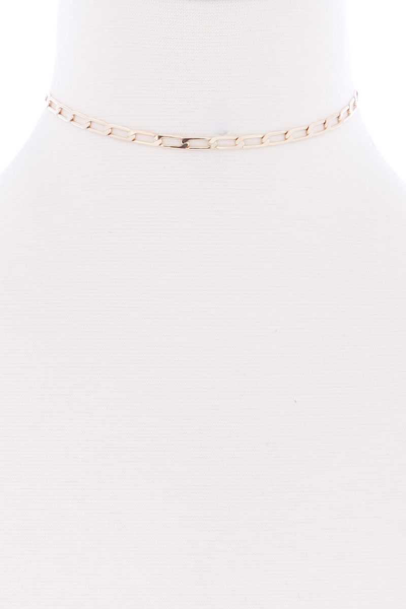 Collier ras du cou à maillons en métal