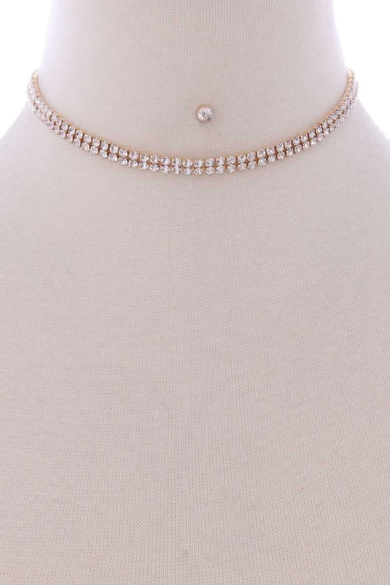 Collier ras du cou en strass