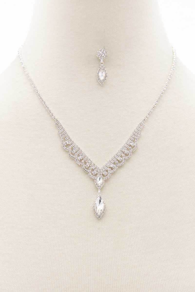Collier strass forme marquise