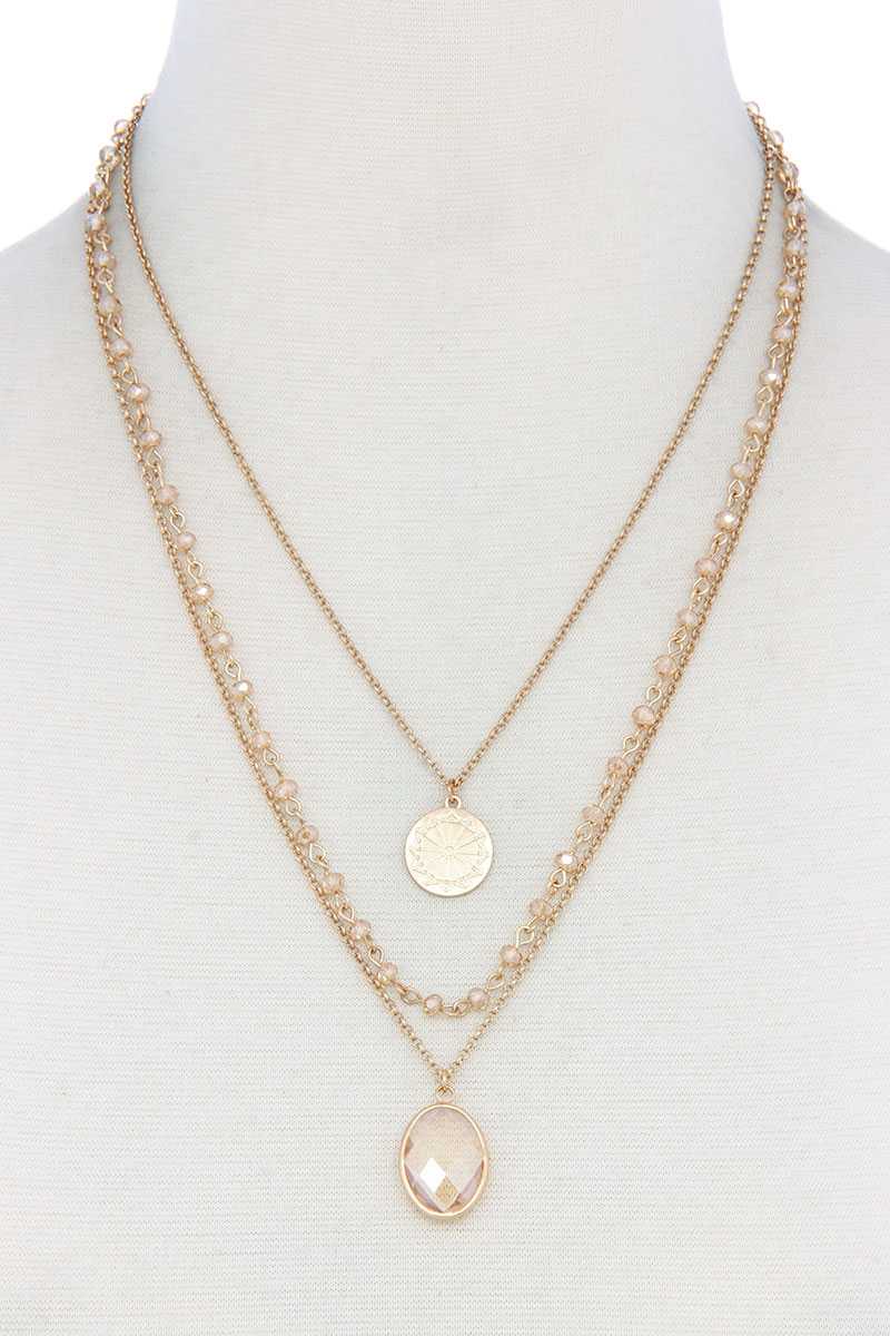 Collier superposé de perles ovales