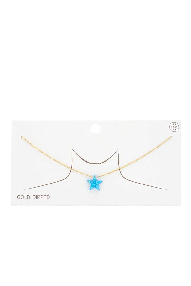 Collier trempé en or à breloque étoile irisée