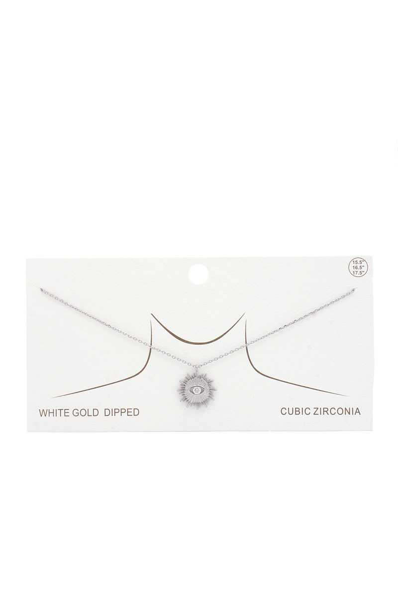 Collier trempé en or avec breloque soleil mauvais œil