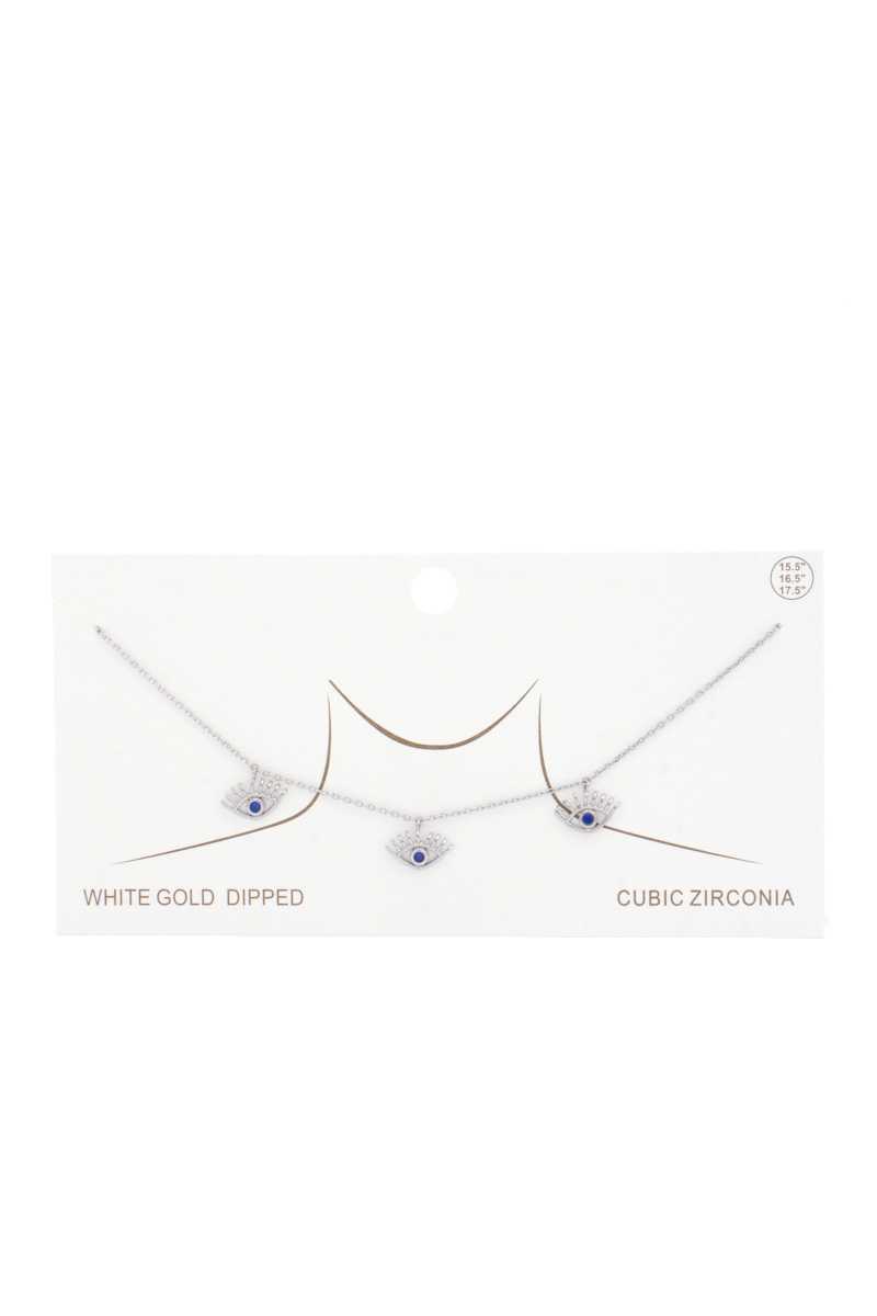 Collier trempé en or avec charme mauvais œil