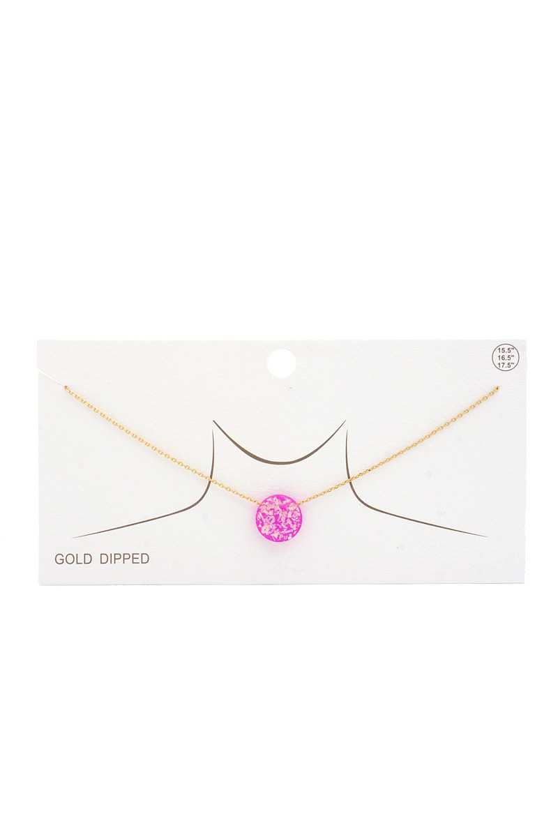 Collier trempé en or cercle irisé