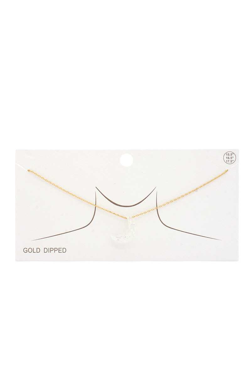 Collier trempé en or lune irisé