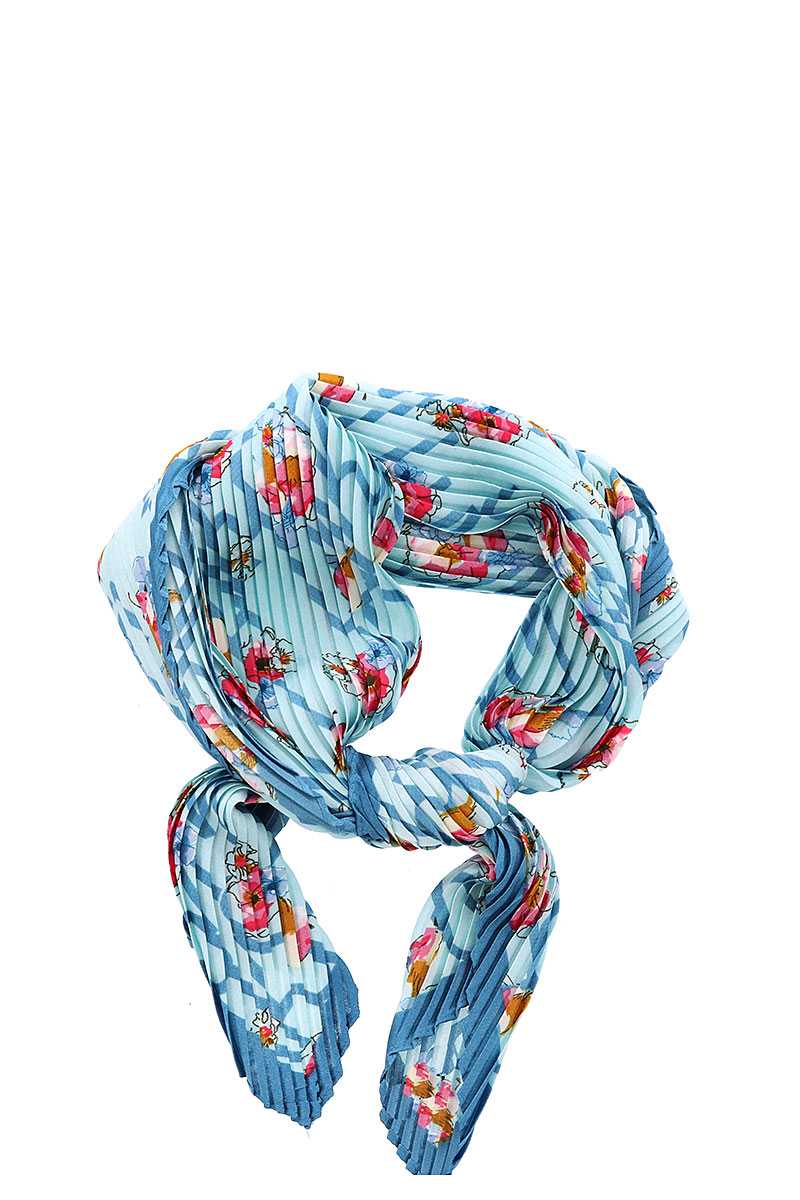 Écharpe bandana plissée à imprimé floral de créateur