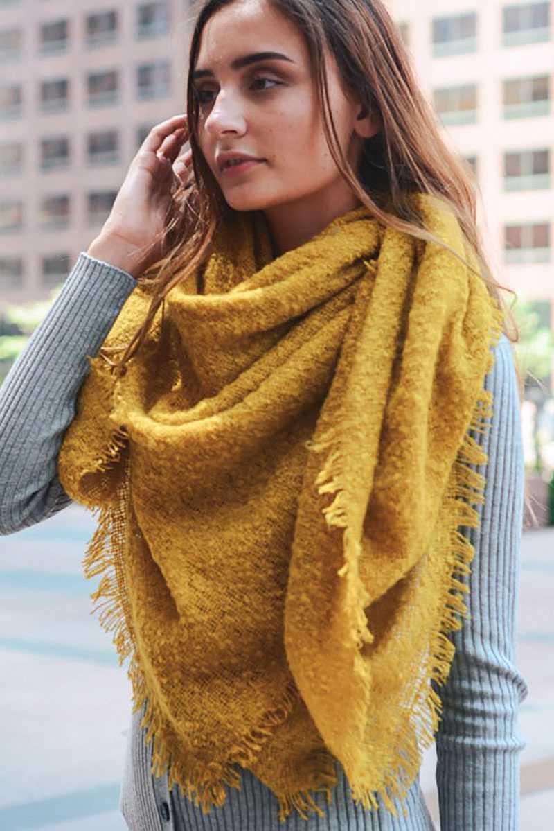 Écharpe de couverture carrée en mohair ajourée