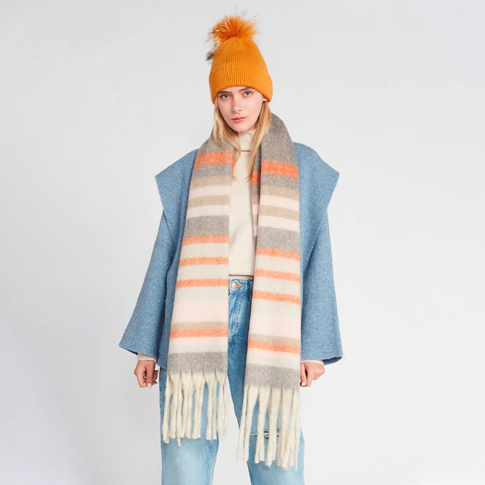 Écharpe Grunge à rayures pastel