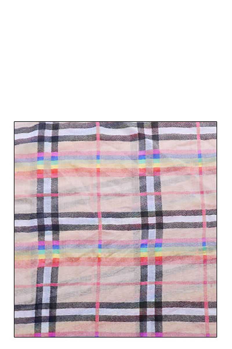 Écharpe infini à carreaux modernes arc-en-ciel à la mode
