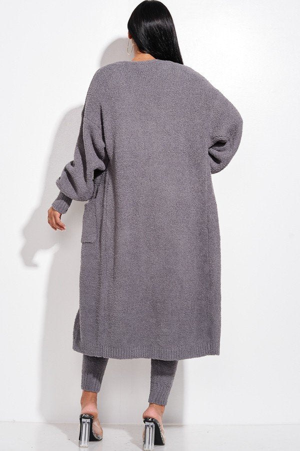 Ensemble 3 pièces débardeur, pantalon et plumeau en tricot confortable