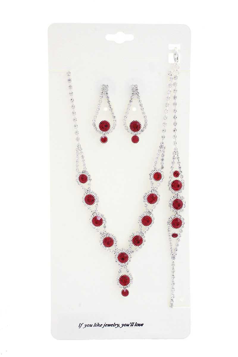 Ensemble collier et bracelet en strass élégant
