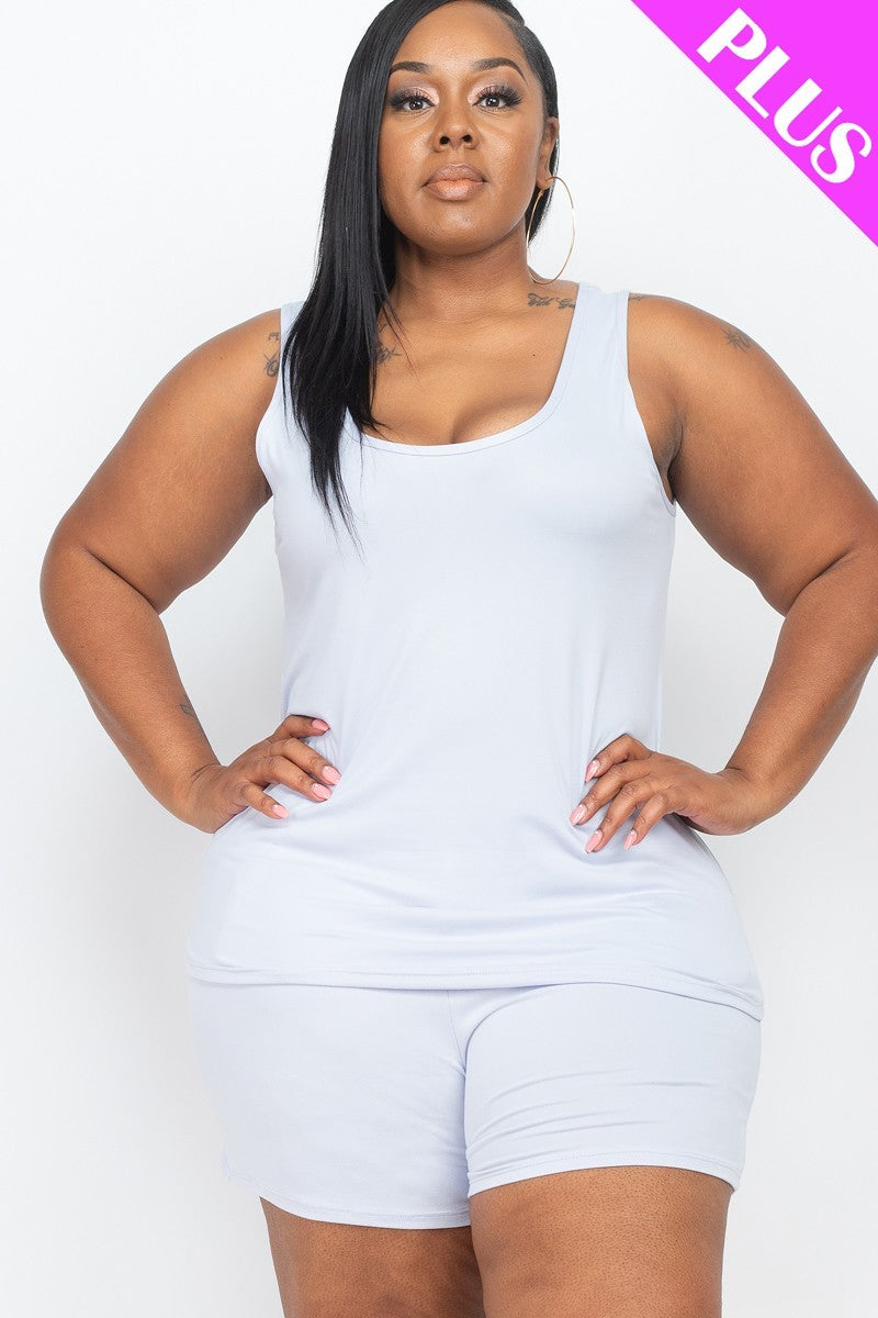 Ensemble débardeur et short grande taille