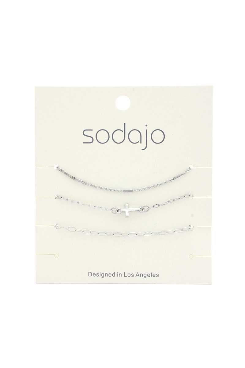 Ensemble de bracelets à breloques croix Sodajo