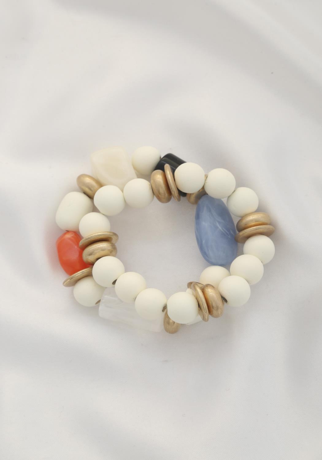 Ensemble de bracelets à disque en métal avec grosses perles