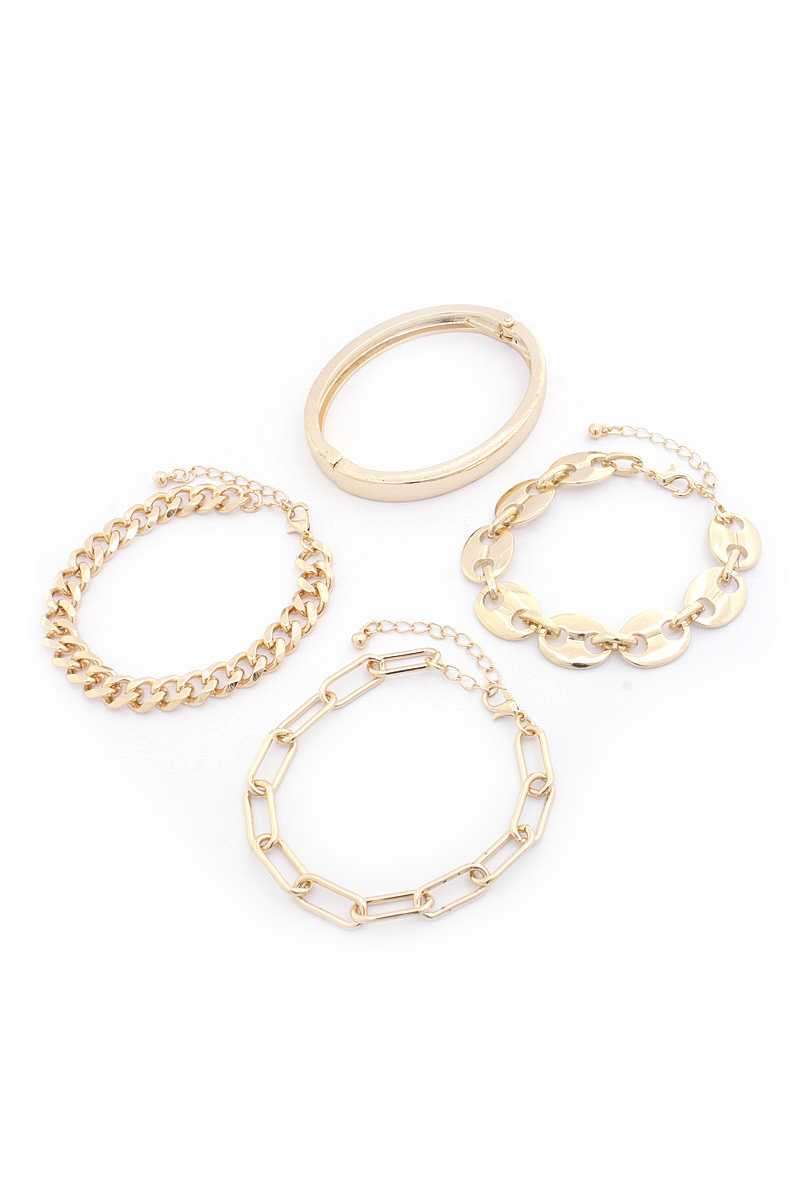Ensemble de bracelets à maillons cubains ovales Sodajo
