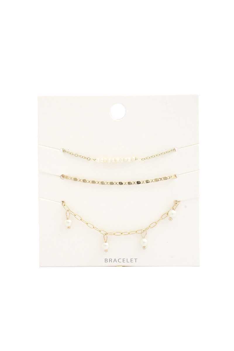 Ensemble de bracelets à maillons ovales en perles