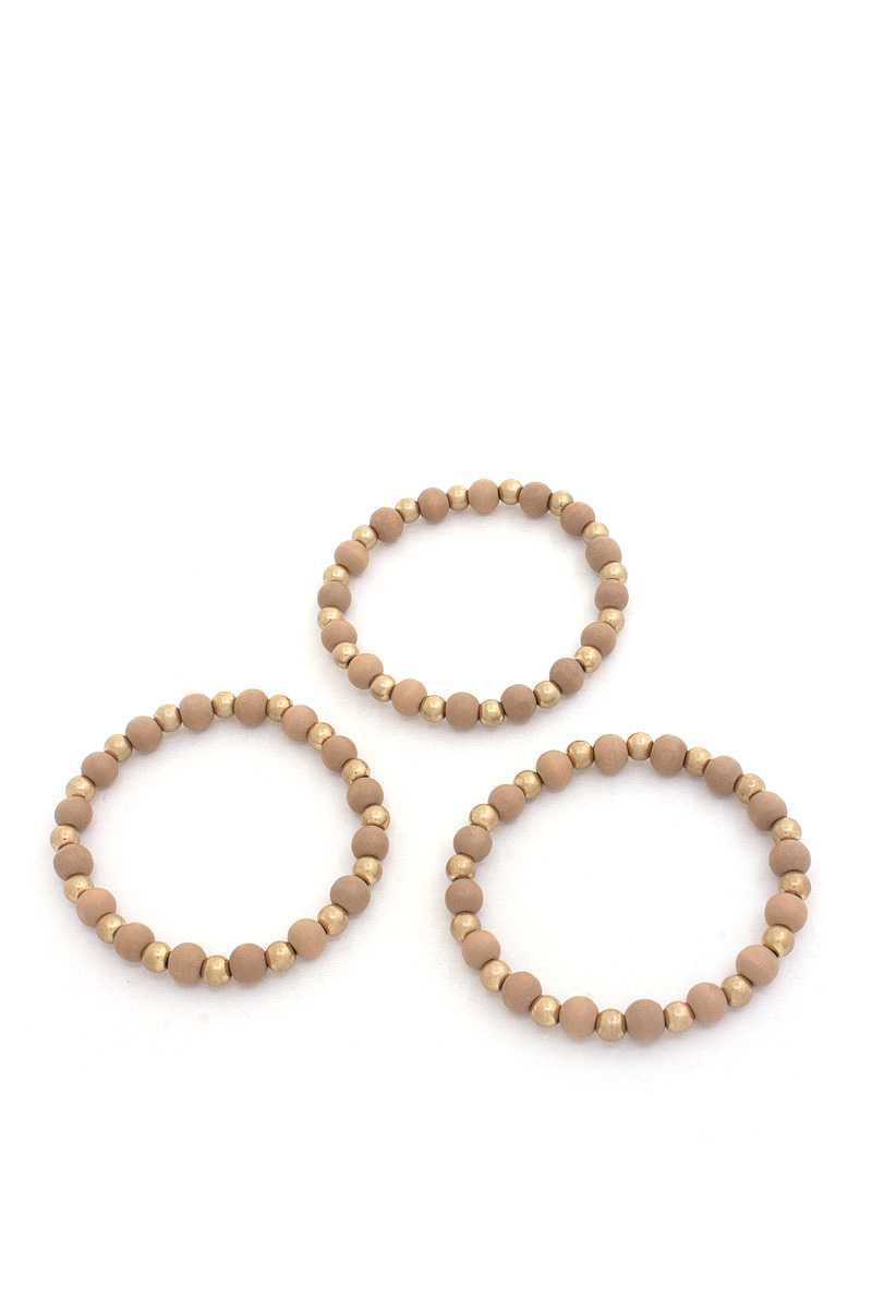 Ensemble de bracelets Brad en métal et bois