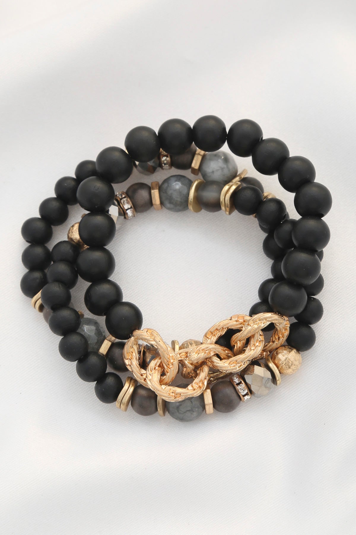 Ensemble de bracelets de perles à maillons circulaires