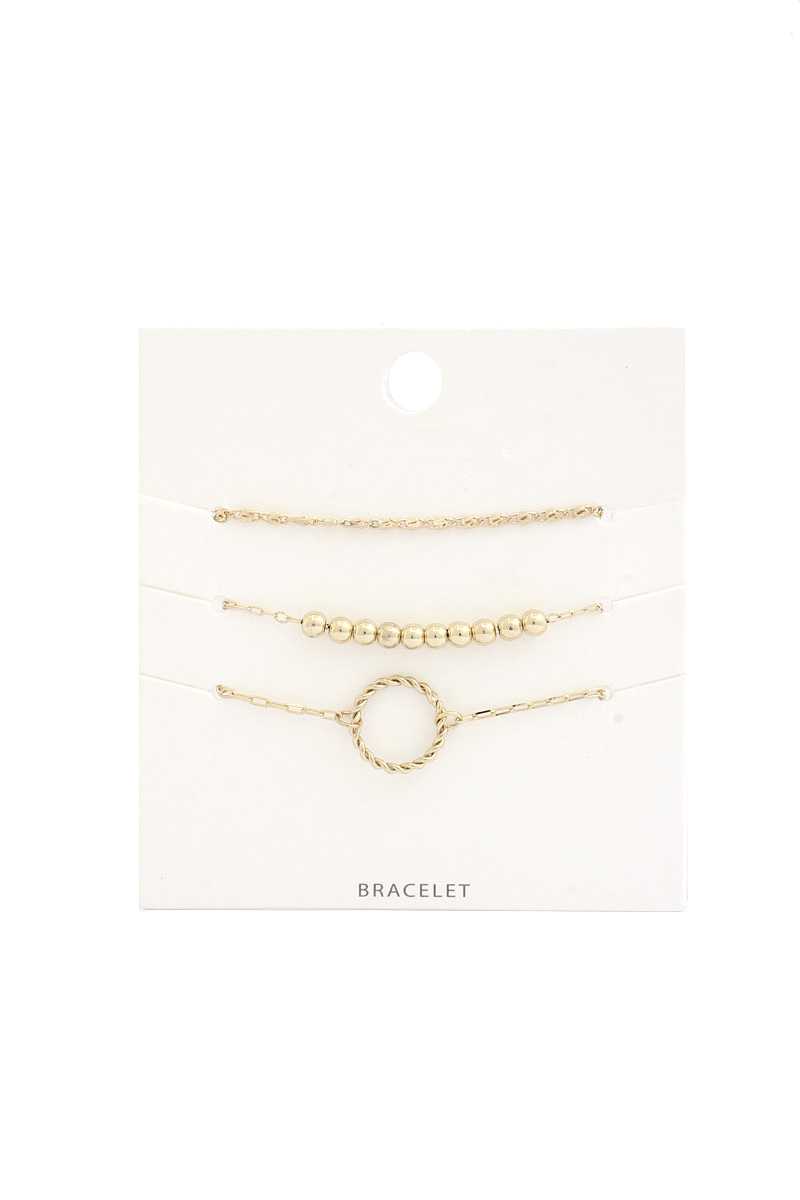 Ensemble de bracelets de perles en métal à cercle torsadé