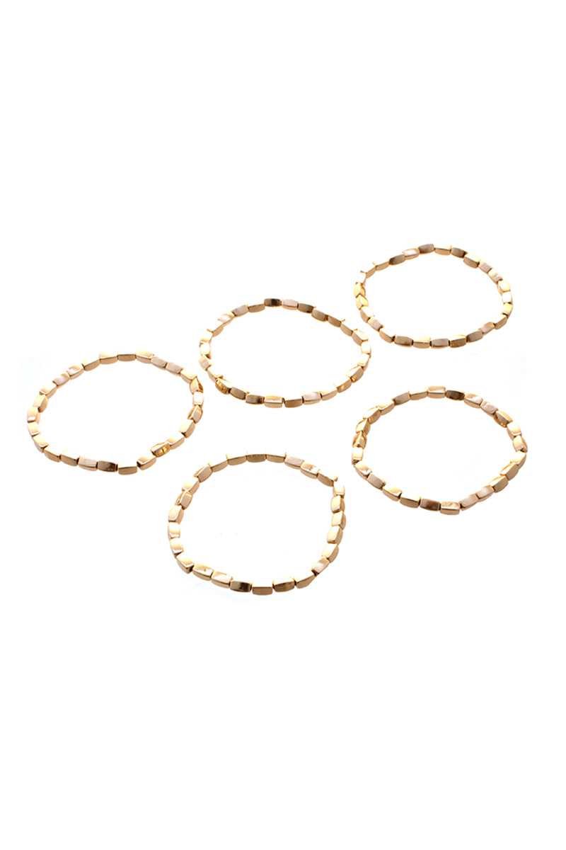 Ensemble de bracelets extensibles à perles métalliques 5 pièces
