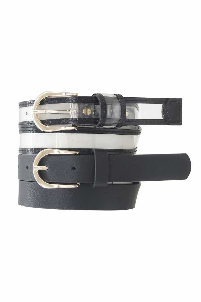 Ensemble de ceintures duo noires transparentes et colorées