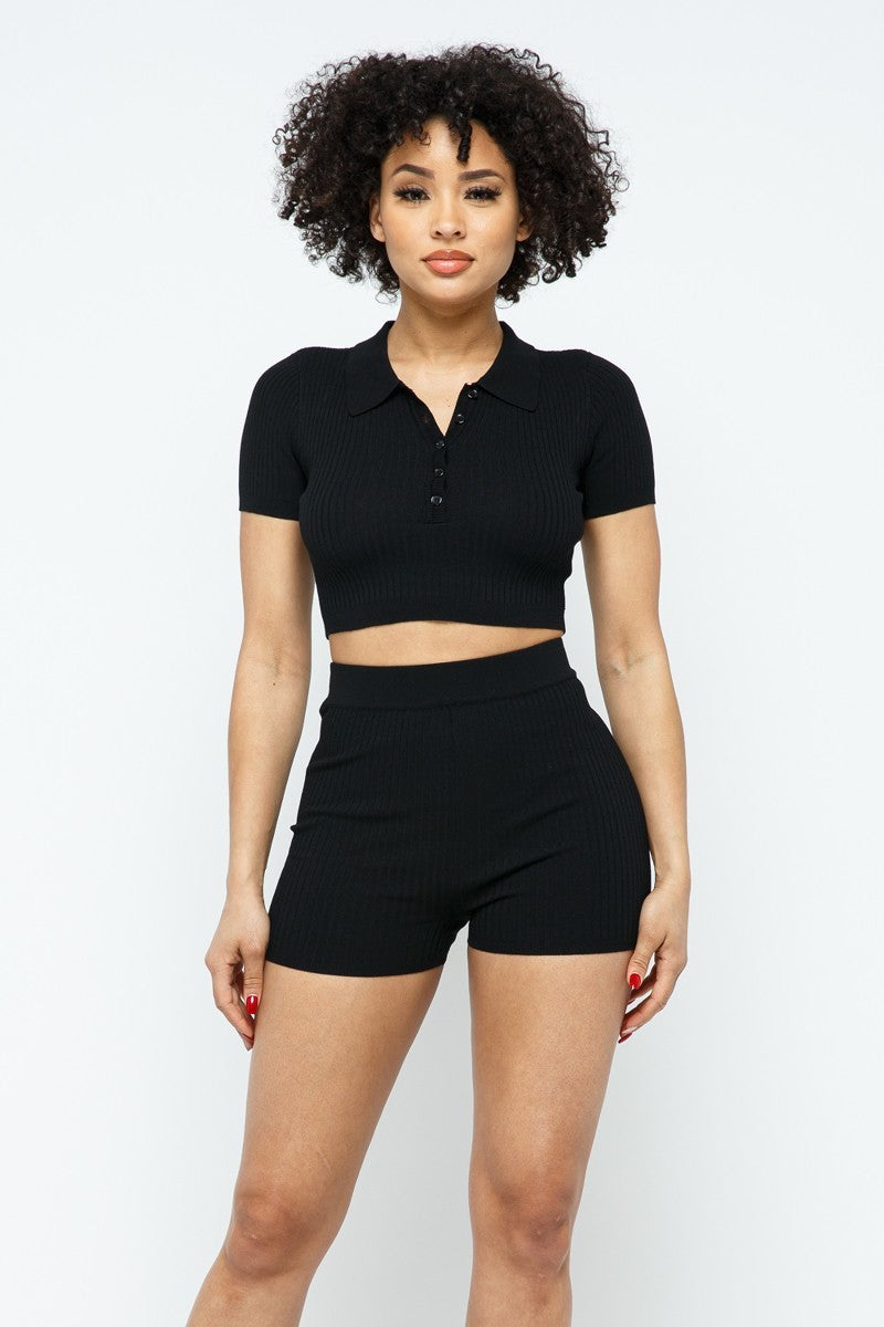 Ensemble haut court à col + short