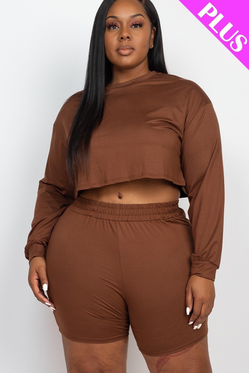 Ensemble haut court et short confortable grande taille