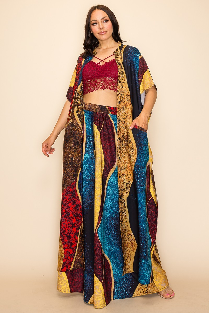 Ensemble pantalon large imprimé