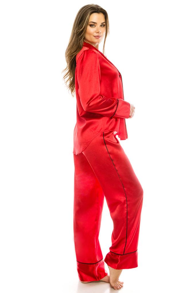 Ensemble pyjama en satin 4 pièces