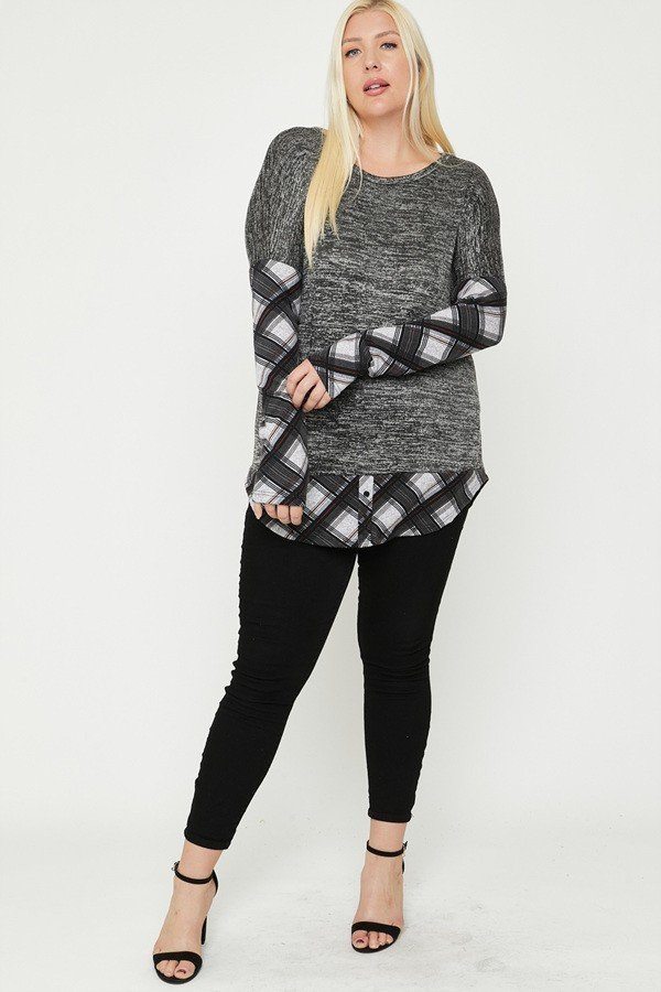 Haut en tricot bicolore
