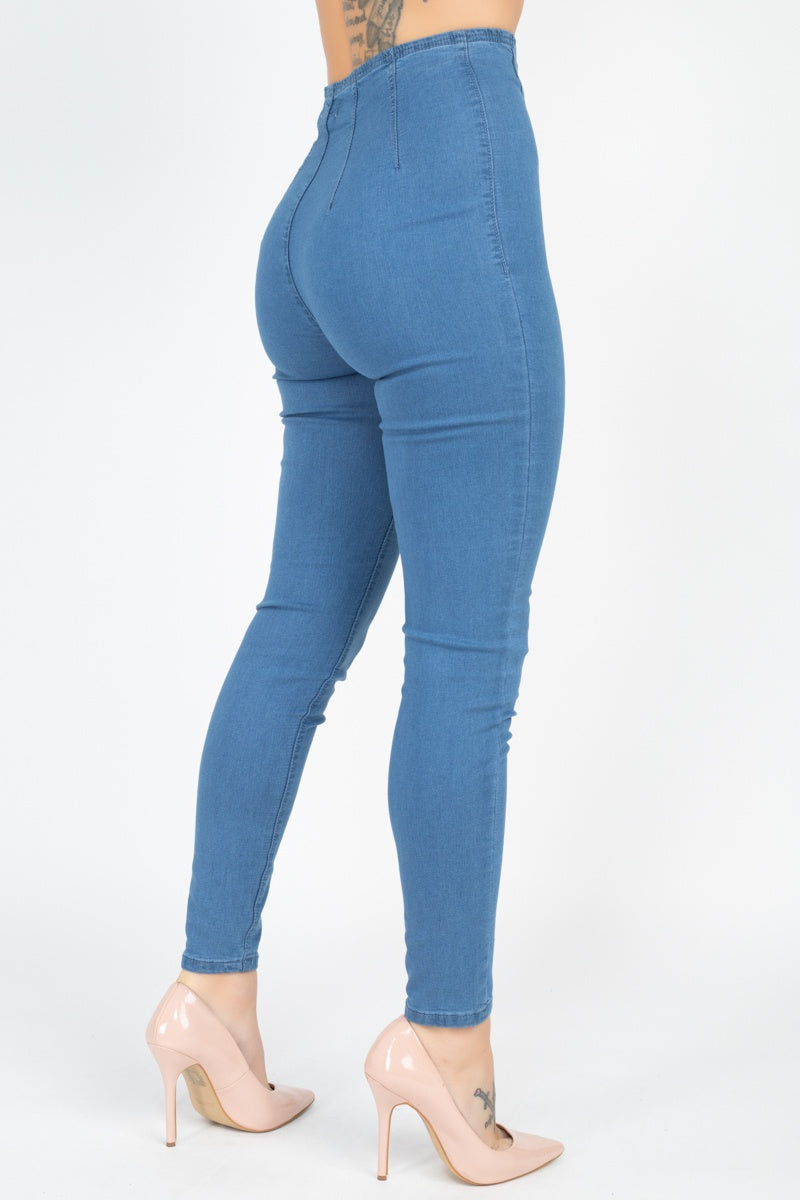 Jean en denim taille haute
