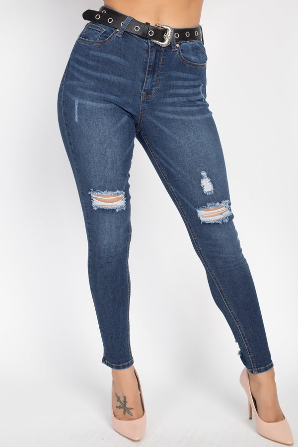 Jean skinny taille haute avec ceinture – Image 40