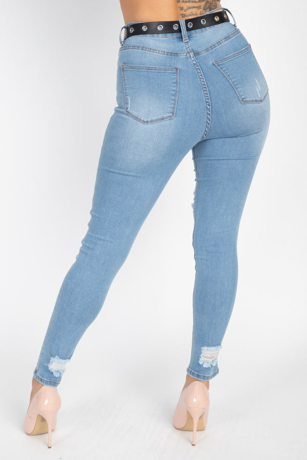 Jean skinny taille haute avec ceinture – Image 15