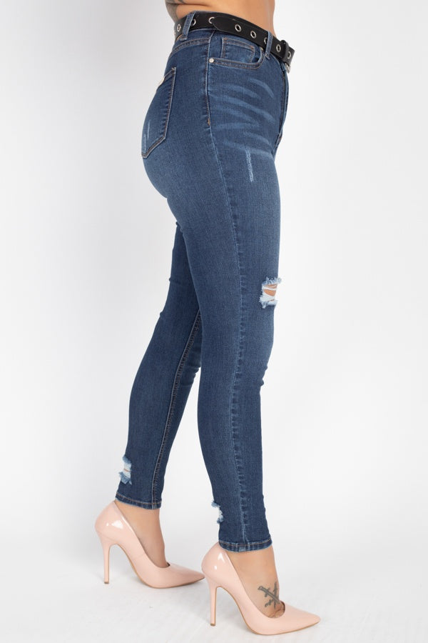 Jean skinny taille haute avec ceinture – Image 12