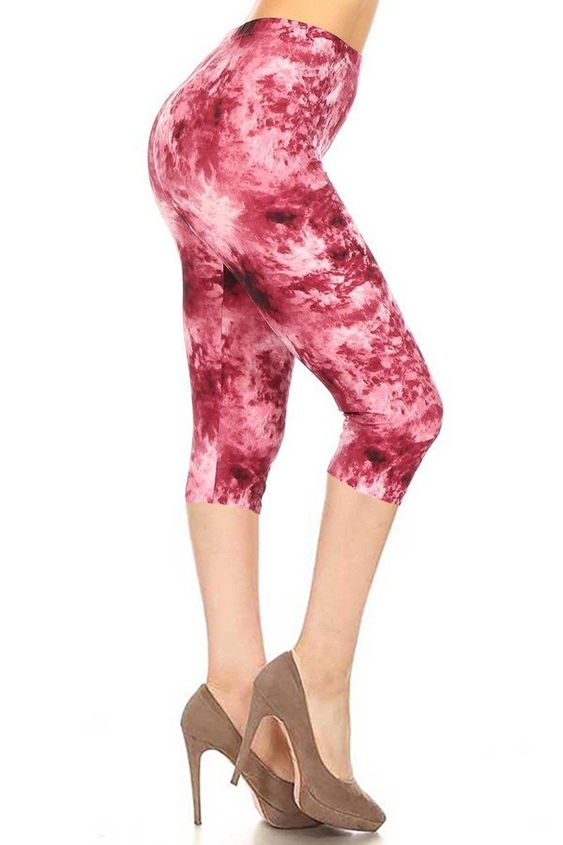 Legging Capri ajusté, taille haute, imprimé Tie Dye