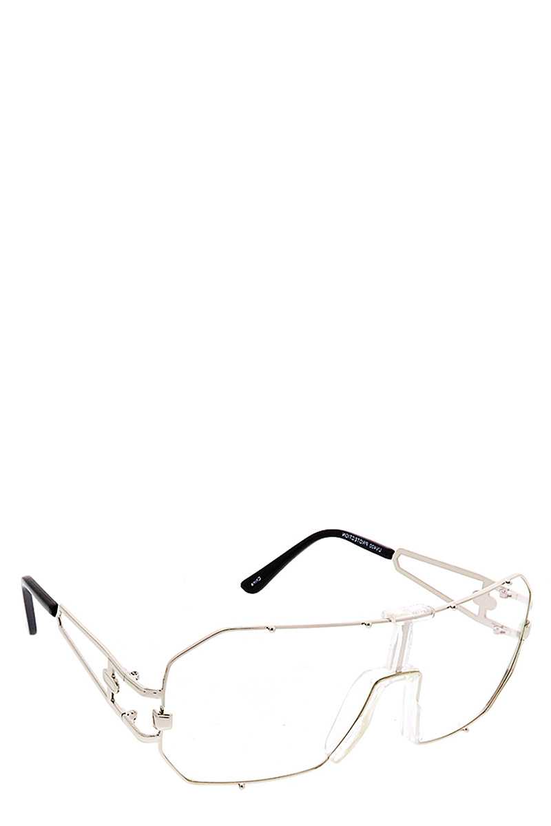 Lunettes de soleil à monture métallique de style transparent