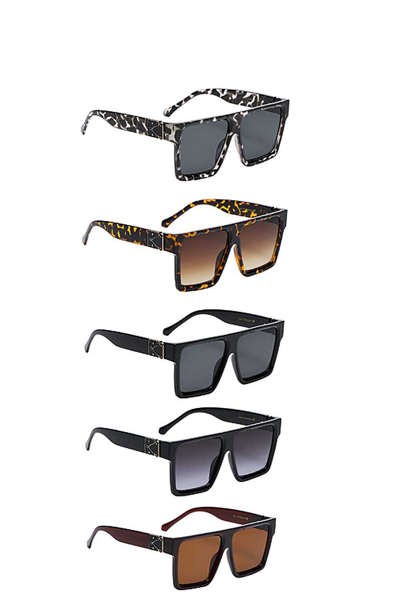 Lunettes de soleil pour femmes à monture carrée en polymère de créateur contemporain