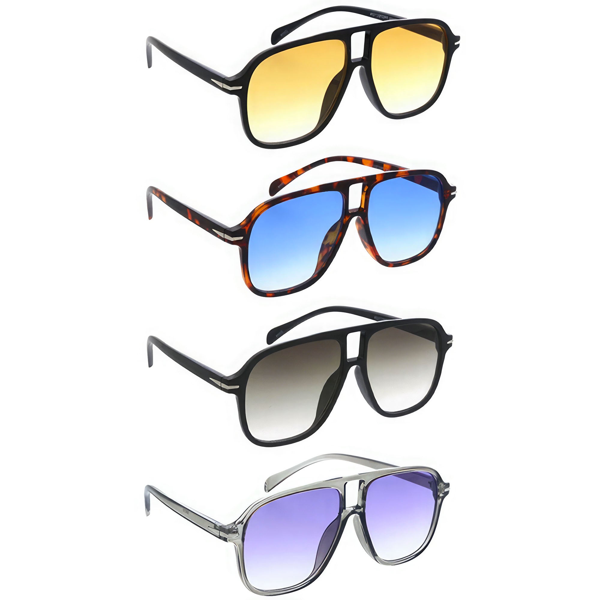 Lunettes de soleil tendance à grande monture aviateur