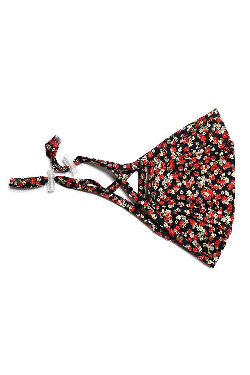 Masque en coton multi-floral stéréoscopique 3D fabriqué