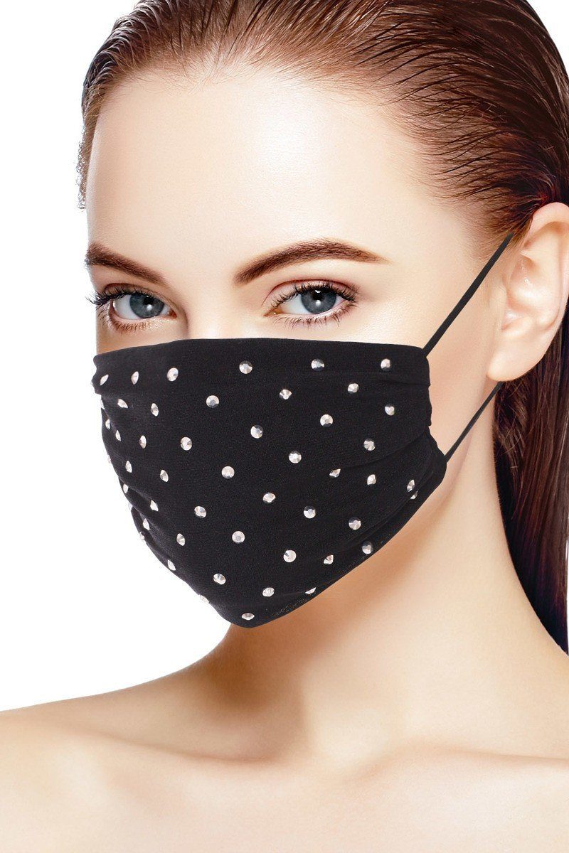 Masque facial en maille de mode en strass argenté brillant 3D