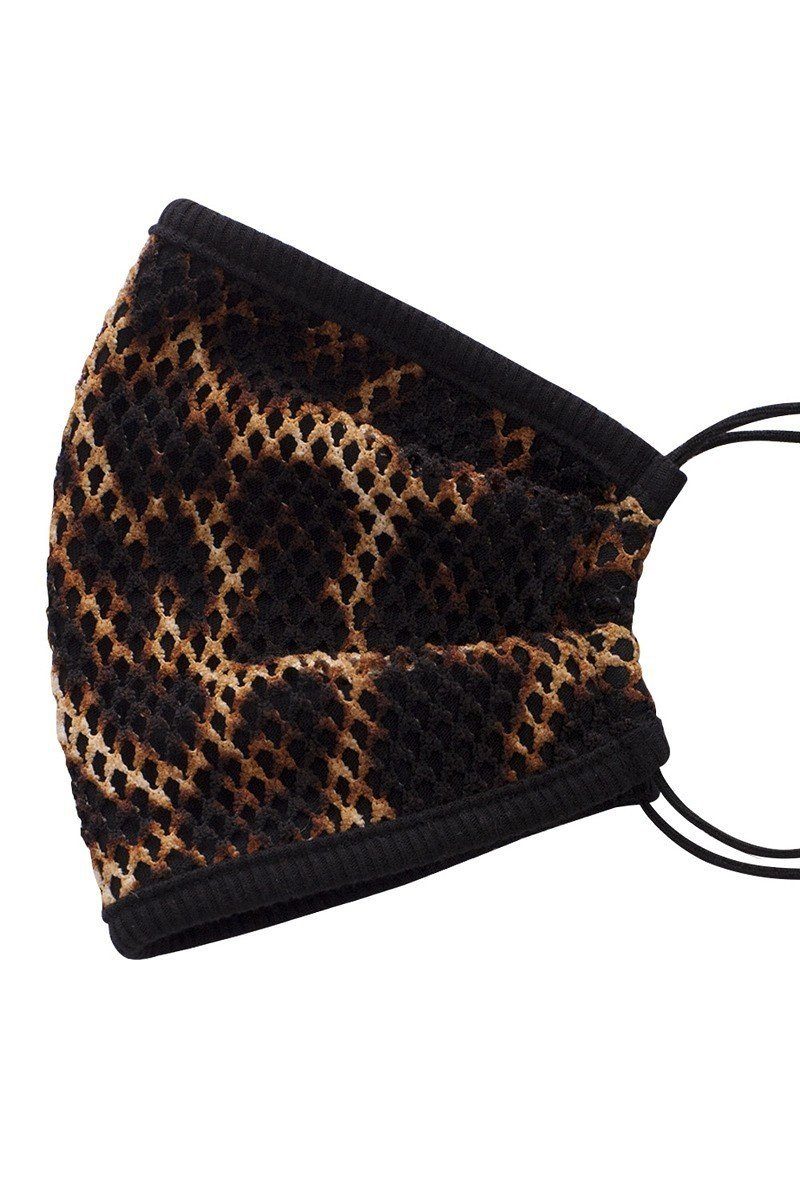 Masque facial en maille imprimé léopard et camouflage