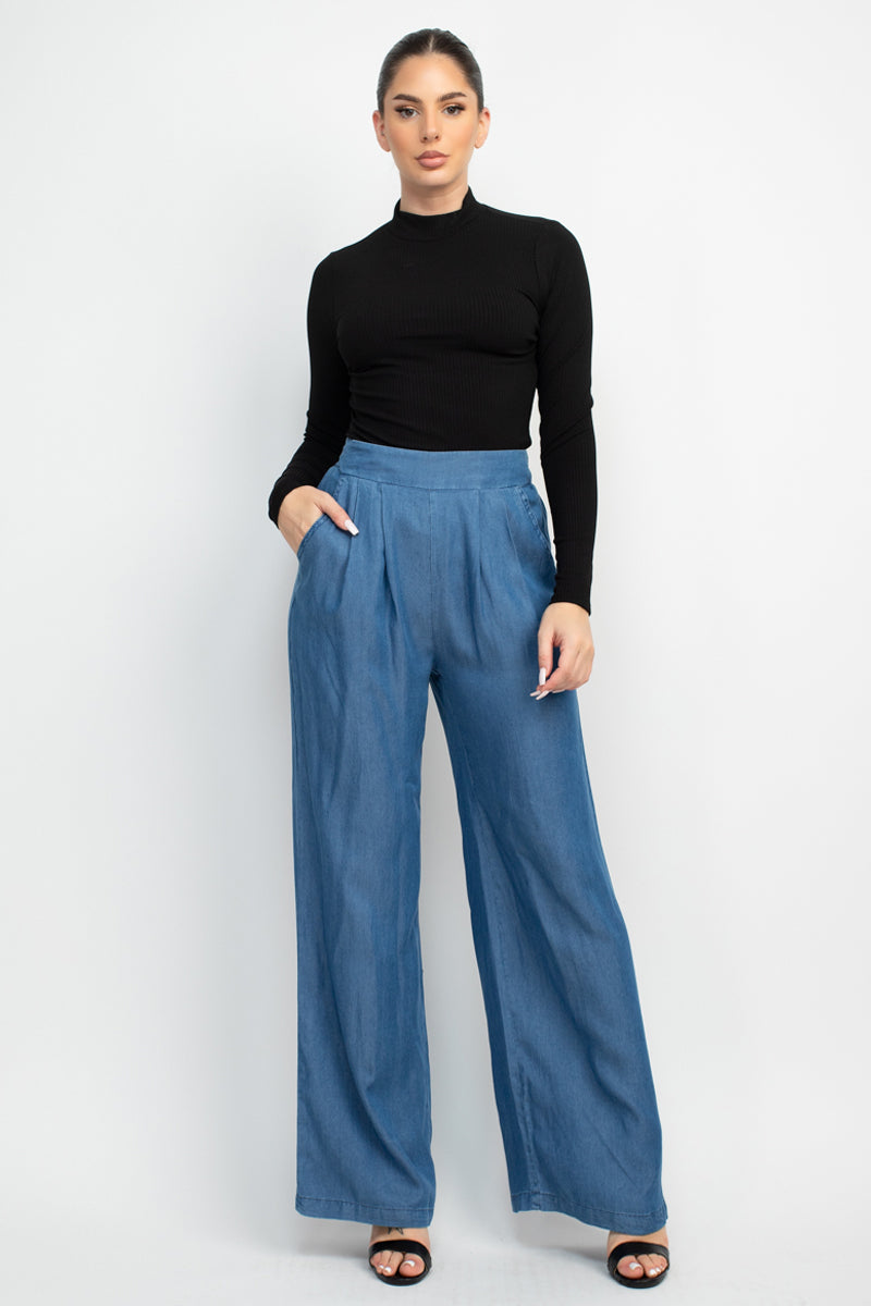 Pantalon en jean à jambes larges