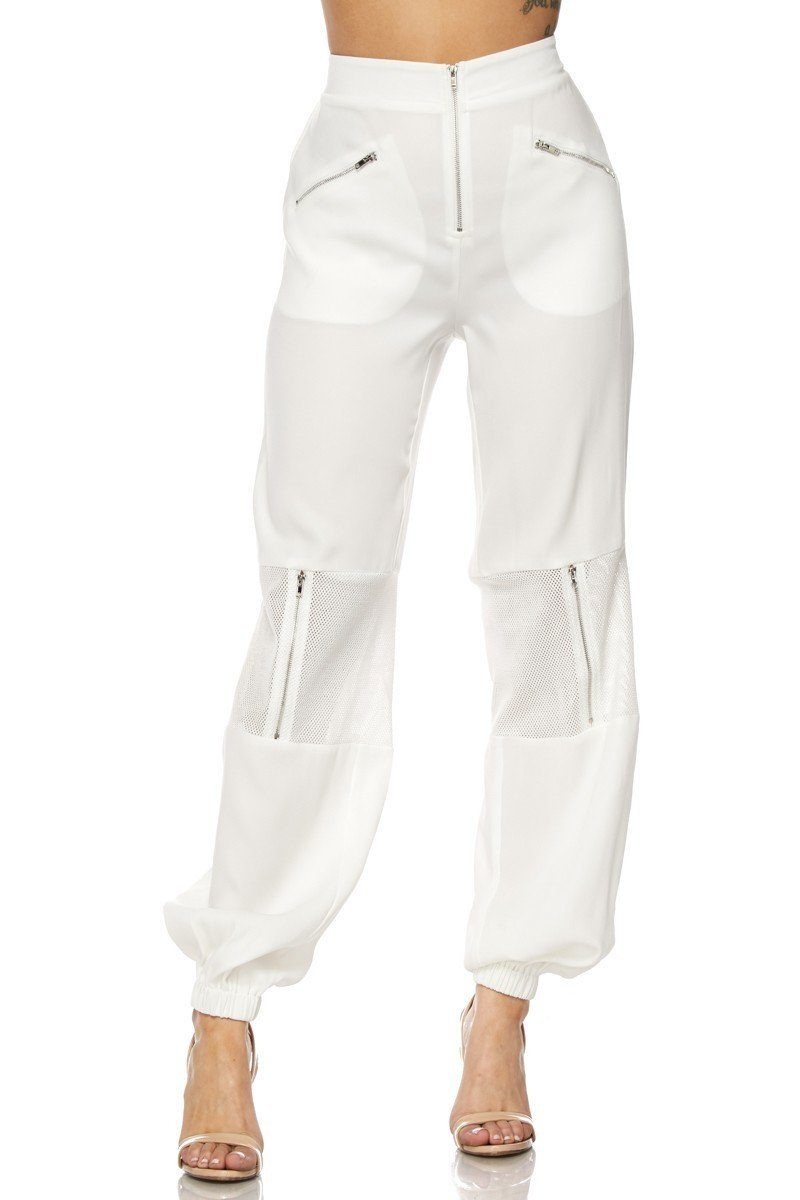 Pantalon en maille avec détails aux genoux