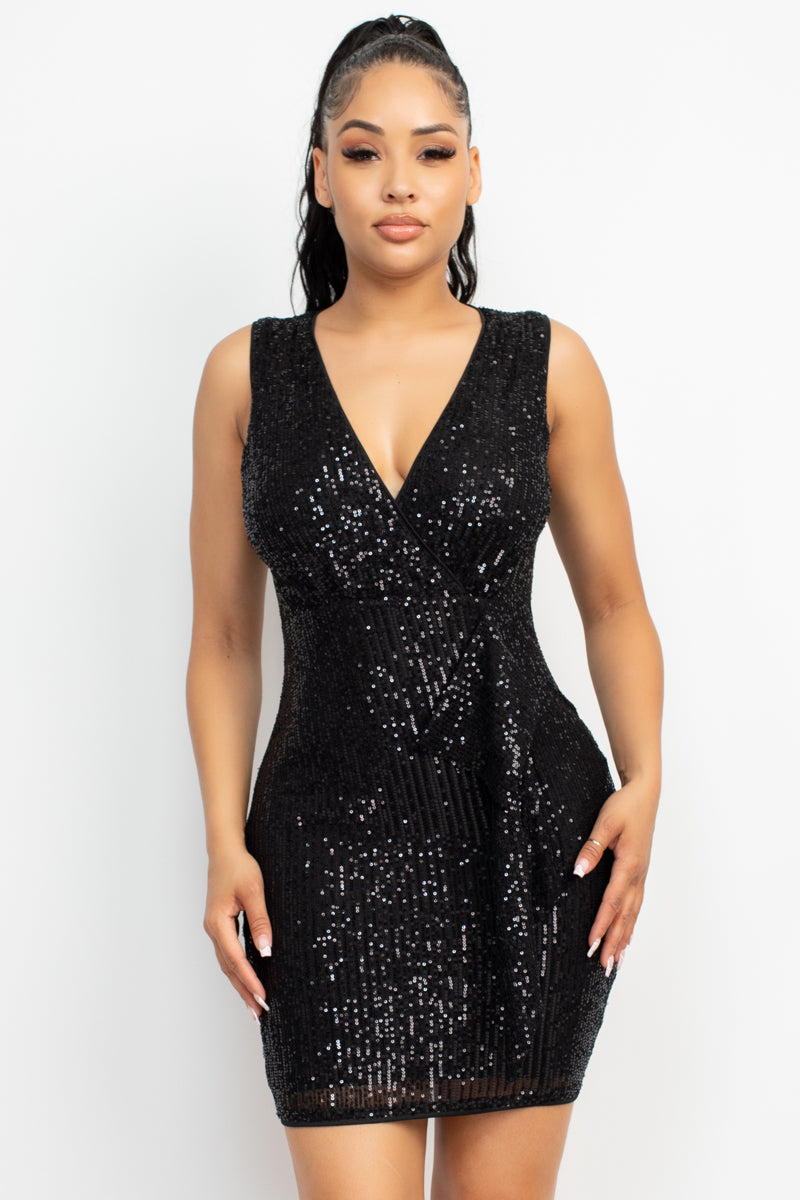 Robe moulante en maille à sequins